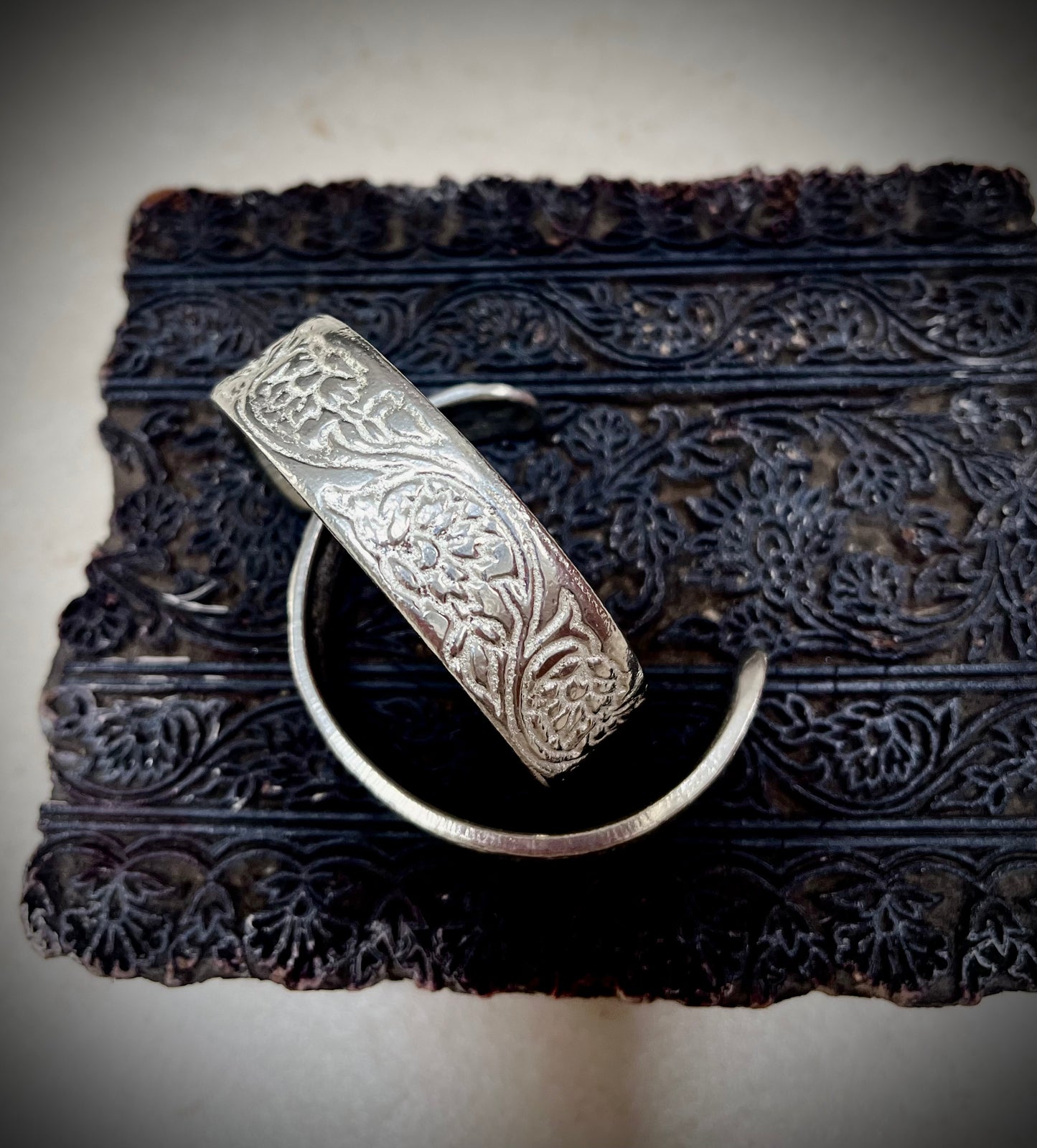 Hand cast pewter cuff