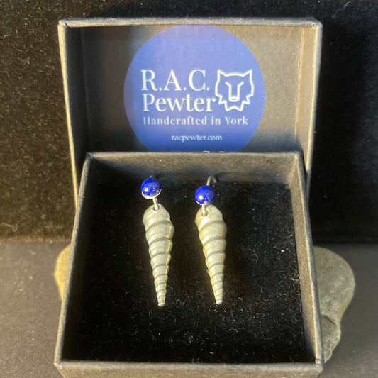 Shell Earrings with Lapis Lazuli