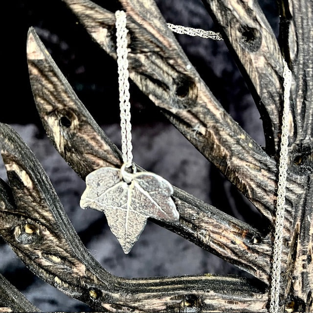Ivy Leaf Pendant on silver chain